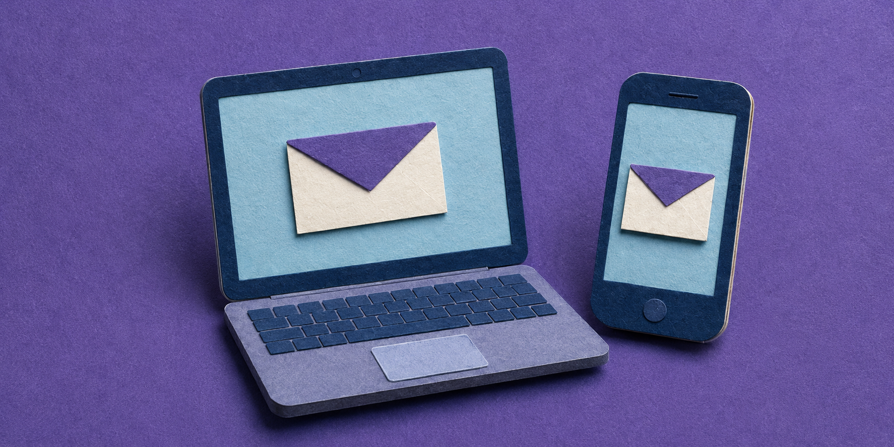 E-mail profissional acessado no computador e no celular